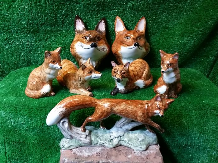 English Ceramic FOX ORNAMENTS